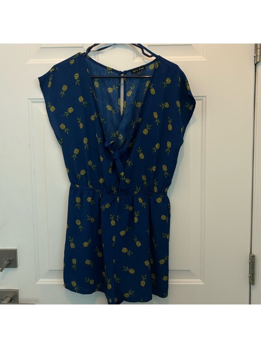 As you Wish pineapple romper in blue
